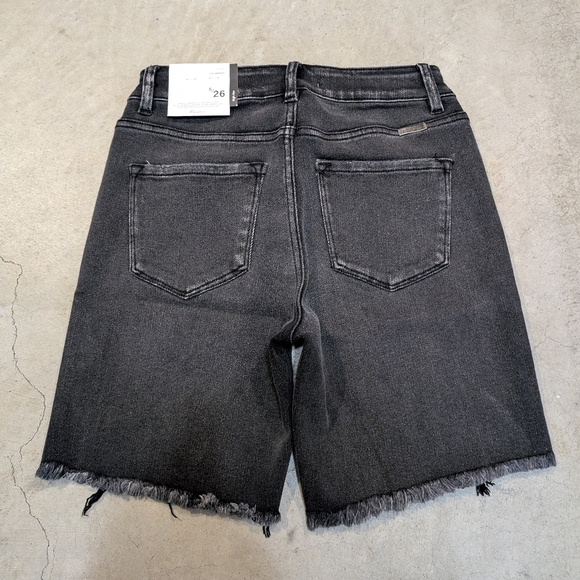 NWT Kancan Denim Shorts Women's 5/26 High Waist Dark Gray - Picture 5 of 9